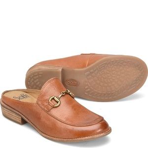 Sofft Naoko Neah Luggage brown leather mule loafers